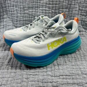 NEW Hoka One One Bondi 8 -Mens 10.5D - Ice Flow/ Bit of Blue- Running Shoes
